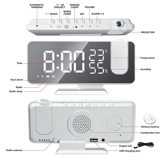 Radio Projection Alarm Clock