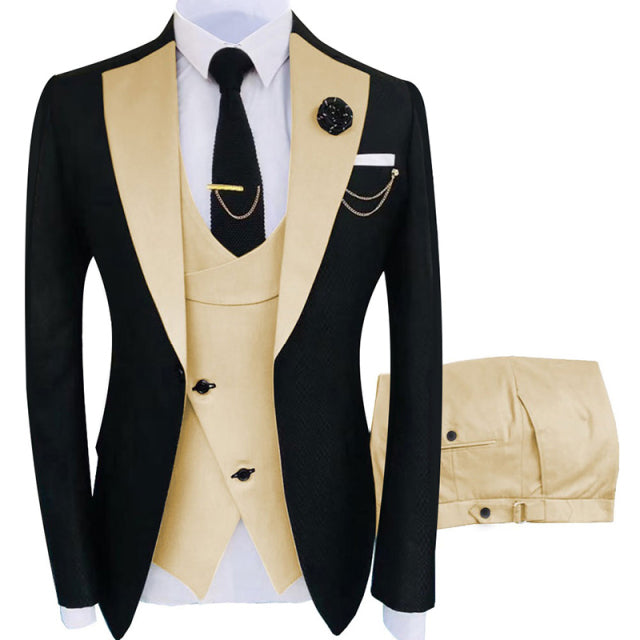 Fit Tuxedo 3 Piece Set For Men