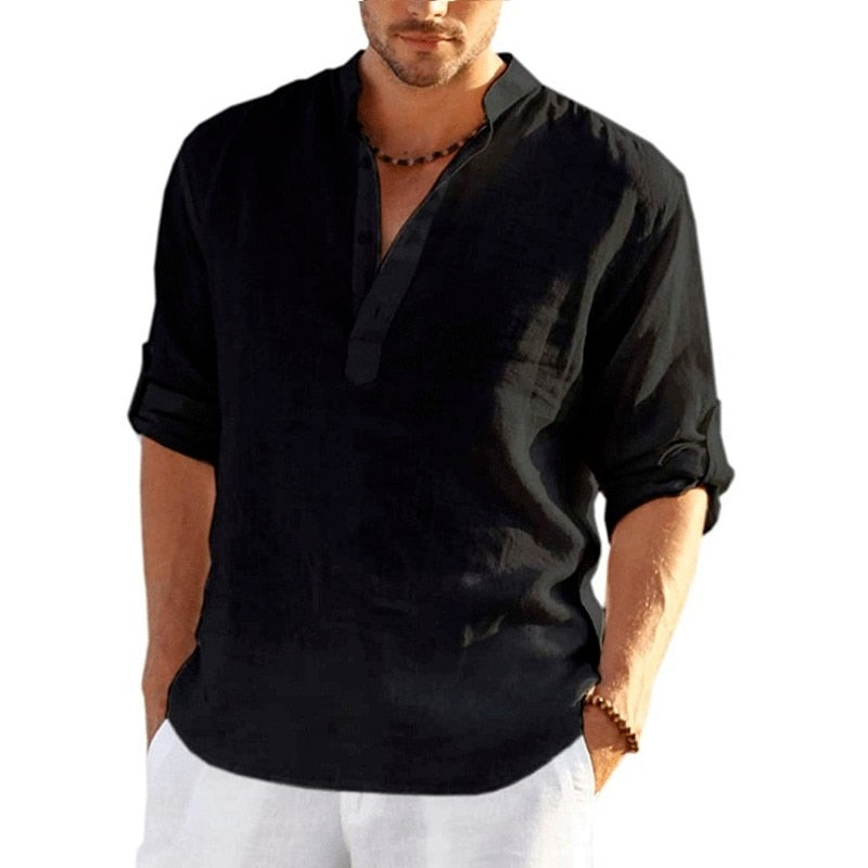 Men's Linen Long Sleeve Shirt